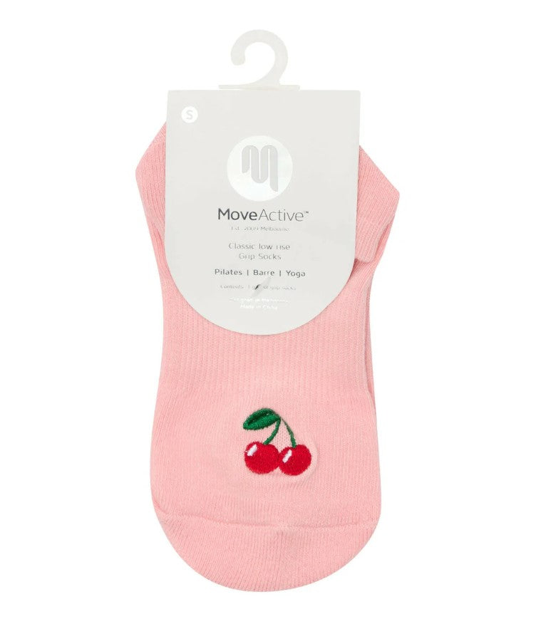 Classic Low Rise Grip Socks - Sweet Cherry
