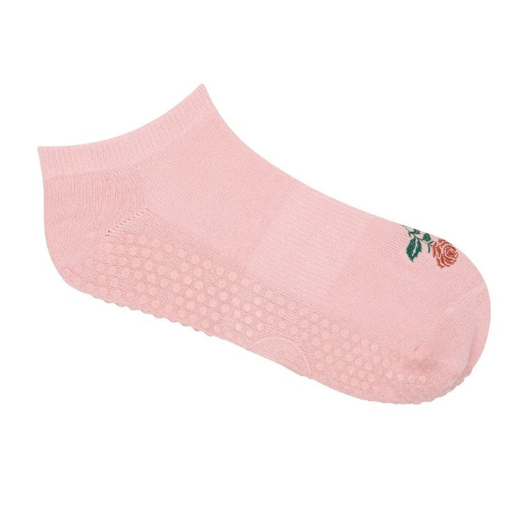 Classic Low Rise Grip Socks - Vintage Rose Berry