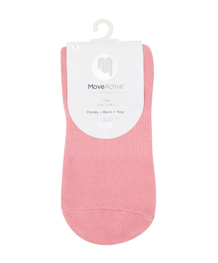 Crew Grip Socks - Pilates Club Rose