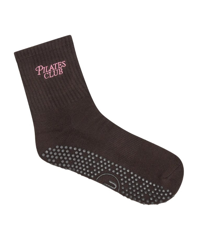 Crew Grip Socks - Pilates Club Chocolate