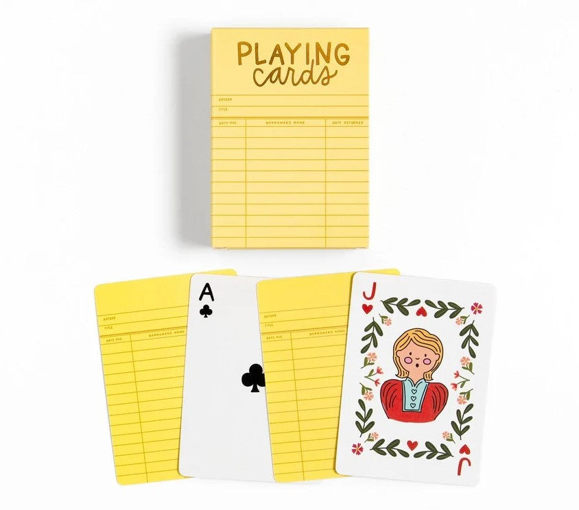 Yellow Library Card Deck of Playing Cards