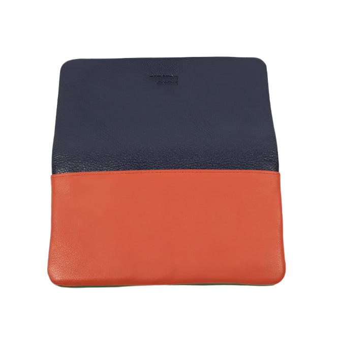 Voyager  II Leather Wallet - Multi Navy