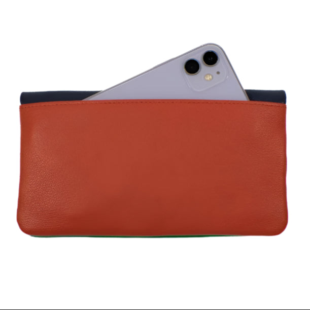 Voyager  II Leather Wallet - Multi Navy