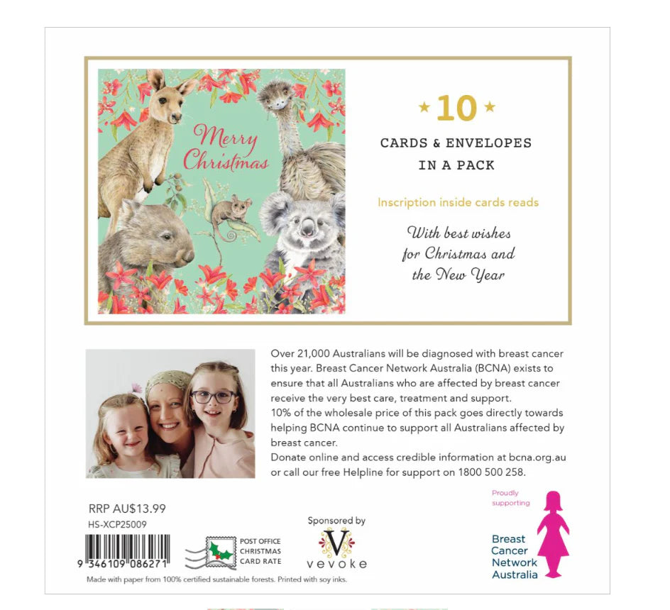 Christmas Cards Set of 10 - Animal Greetings