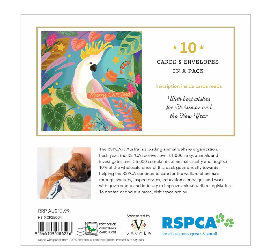 Christmas Cards Set of 10 - Cockatoo