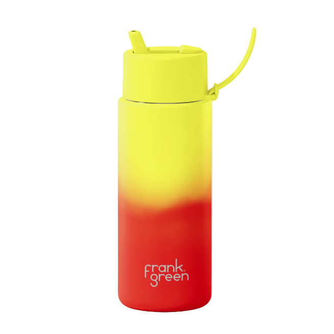 1L Colour Changing Ultralite Bottle With Flip Straw Lid - Lava