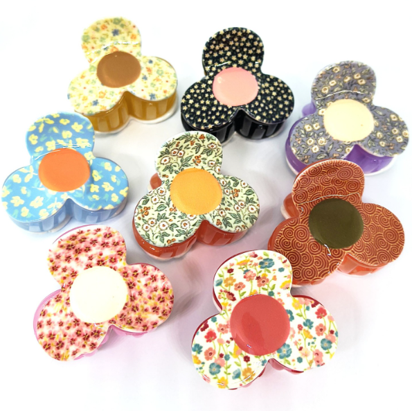 Hair Clip Small - Flower Print