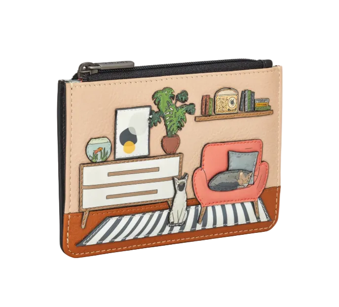 Zip Top Leather Purse - Cat Lounge