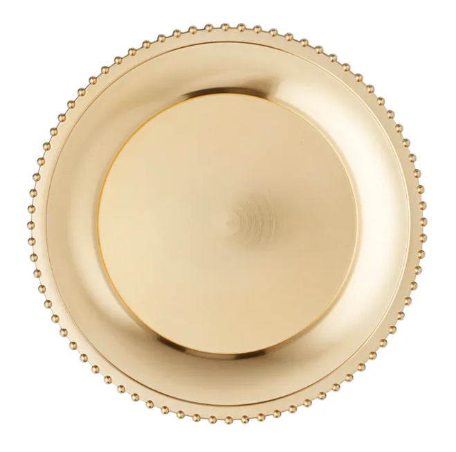 Beaded Border Plate - Gold