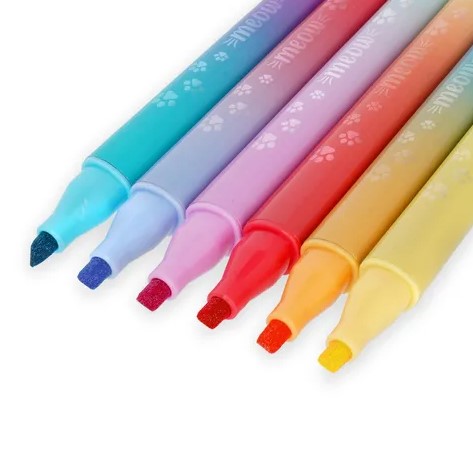 Set of 6 Dual Tip Layering Markers - Meow