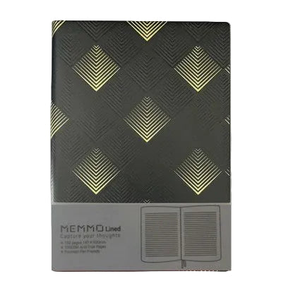 A5 Lined Notebook & Pen Set - Pyramids/Dots