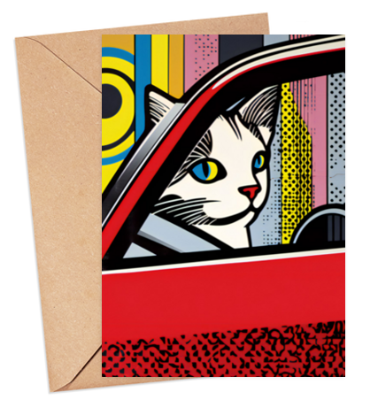 Roy's Kitten In Car Card