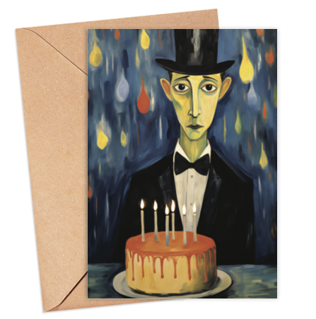 Top Hat Man & Cake Card