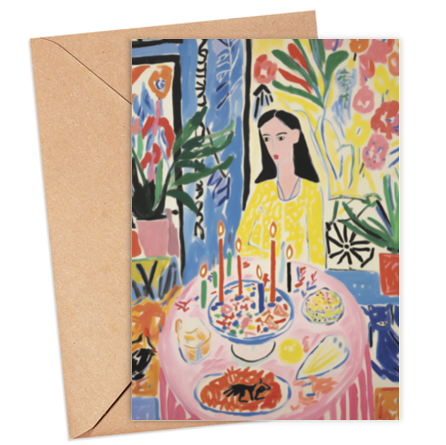 Lady & Cake Card