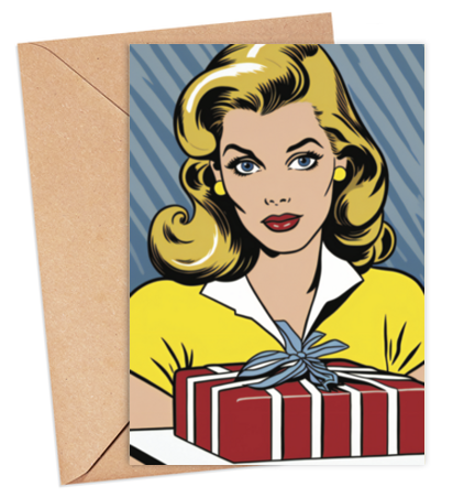 Blond Lady With Gift Card