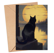 Cat and Her Moon Card