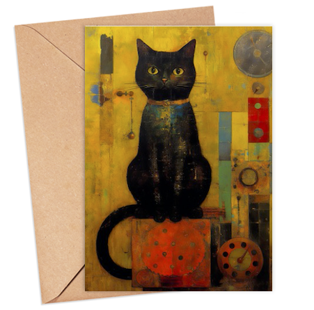 Klimt's Cat Card