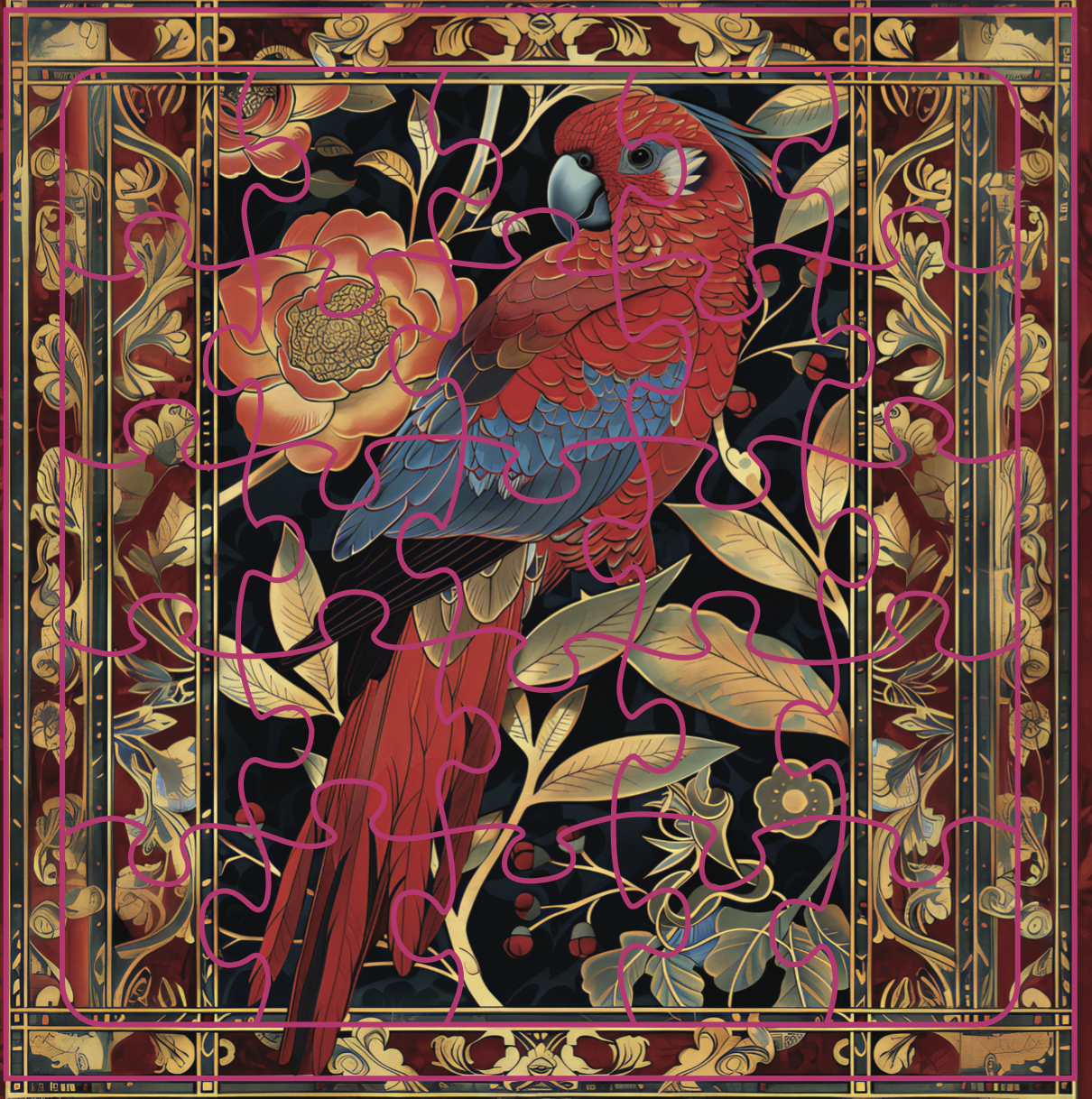 Puzzle Card - Eastern Rosella