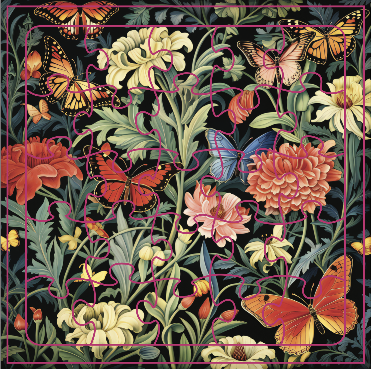 Puzzle Card - Lots Of Butterflies
