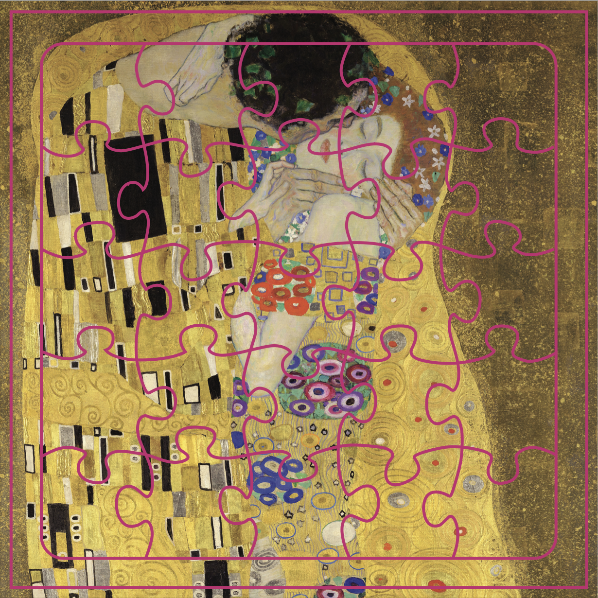 Puzzle Card - Gustav Klimt, The Kiss