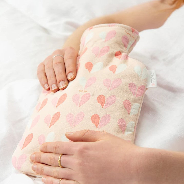 Hot Water Bottle 1L - Flannel Heart