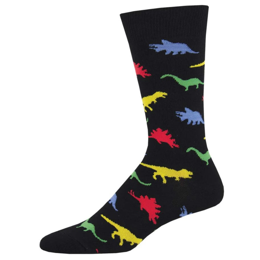 Men's Socks - Dinosaur Black