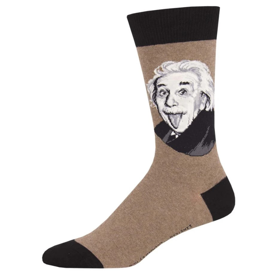 Men's Socks - Einstein Portrait Brown