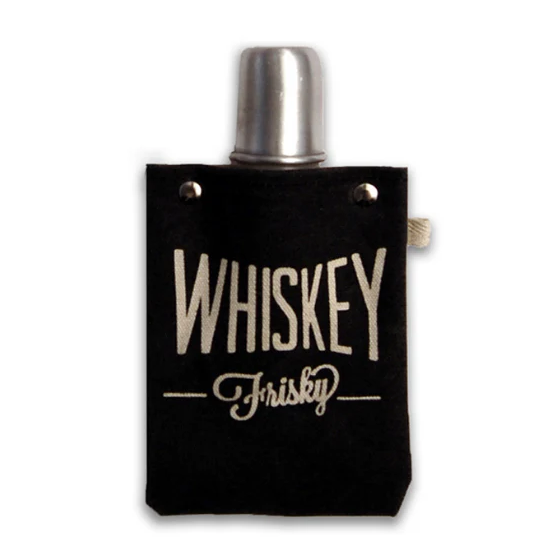120ml Canvas Flask - Whiskey Frisky