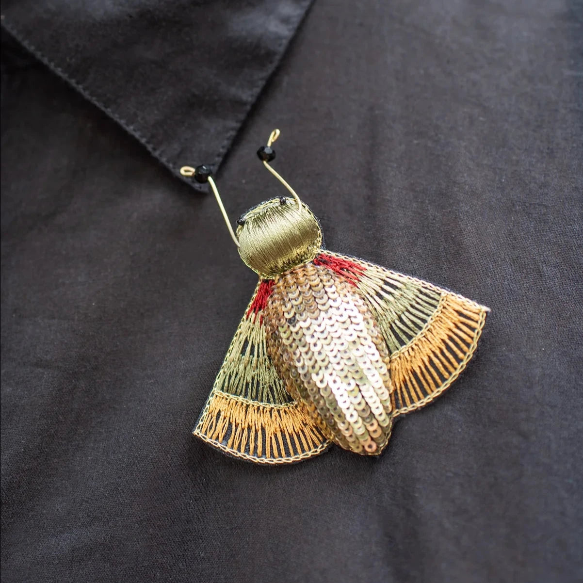 Hand Embroidered Brooch - Papillon