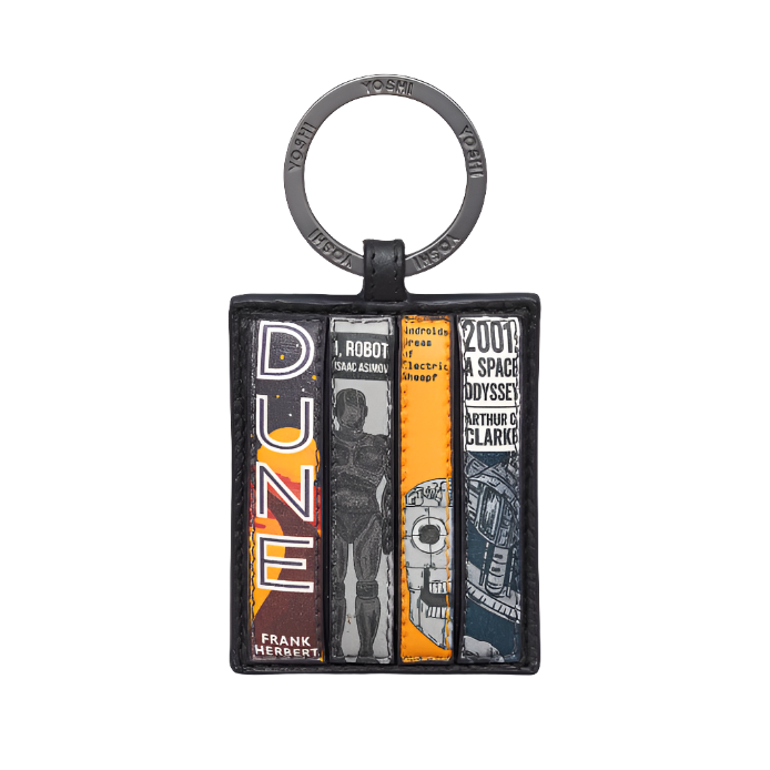 Leather Keyring - library - Science Fiction - Black