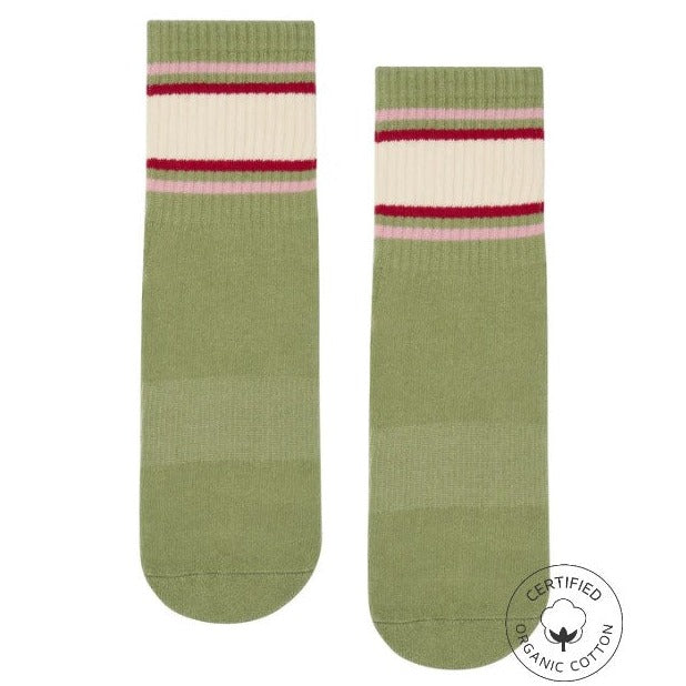 Crew Grip Socks - Stripe Sage & Oat