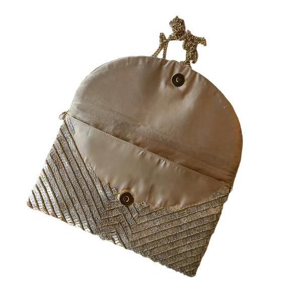 Cleo Gold Beaded Clutch Purse