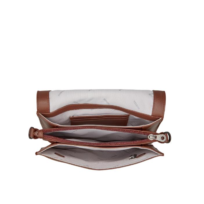 Leather Flap Over Bag - Bookworm Brown