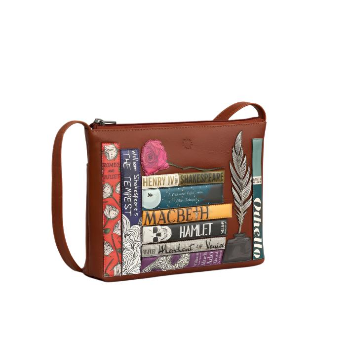 Cross Body Bag - Bookworm Shakespeare, Brown