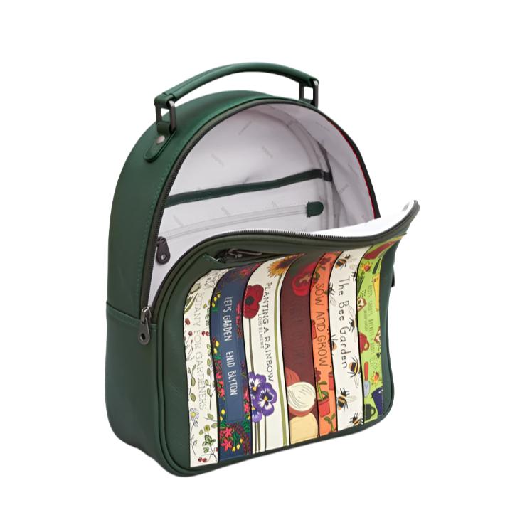 Leather Backpack - Bookworm Green Fingers