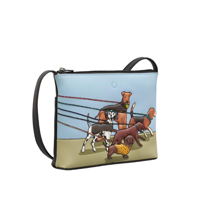 Leather Cross Body Bag - Dog Walk