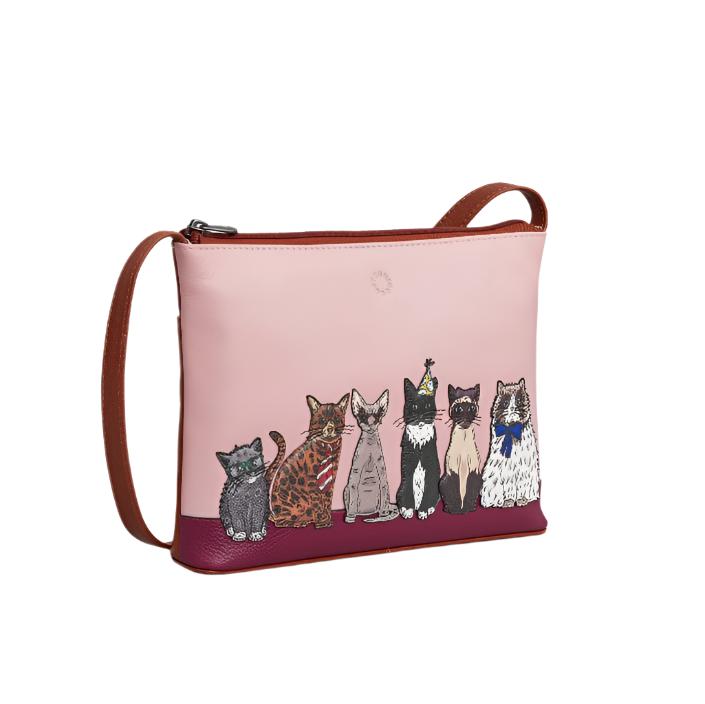 Cross Body Bag - Party Cats Brown