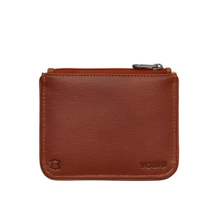 Zip Top Leather Purse Small - Tea & Biscuits