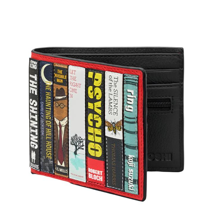Leather Wallet - Bookworm Horror, Black