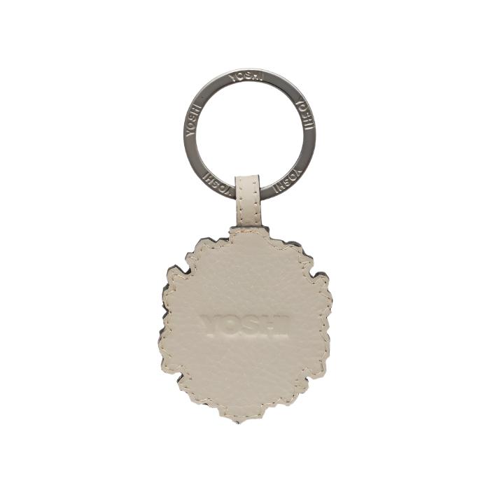 Leather Keyring - Jane Austen Silhouette - Warm Grey