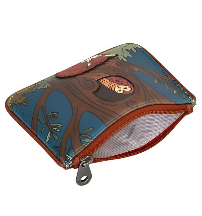 Zip Top Leather Purse - Woodland Friends