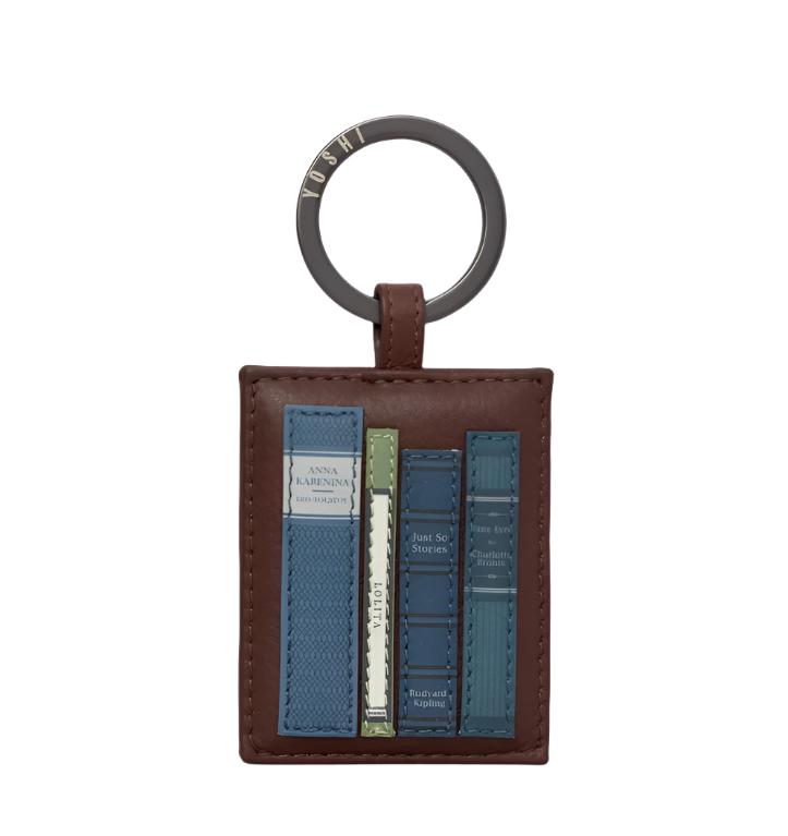 Leather Keyring - library - Brown
