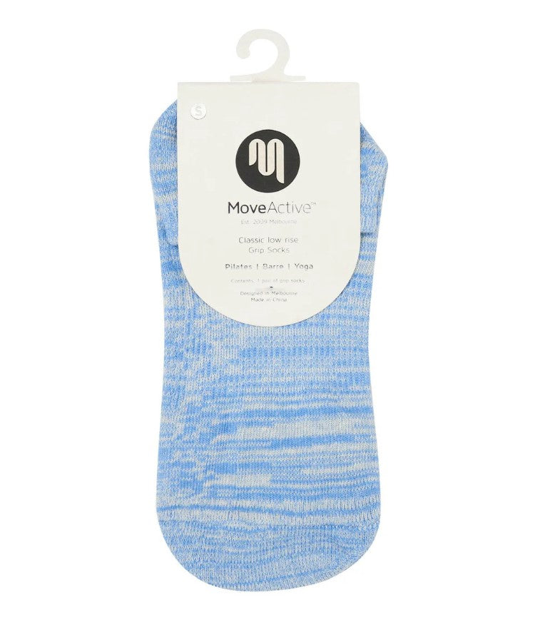 Classic Low Rise Grip Socks - Blue Heather