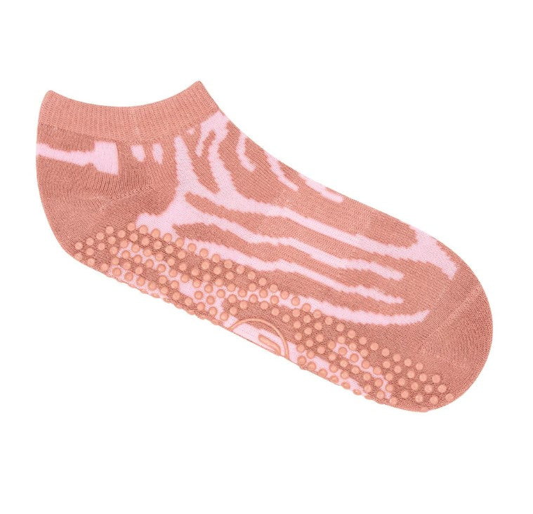 Classic Low Rise Grip Socks - Grapefruit Coral
