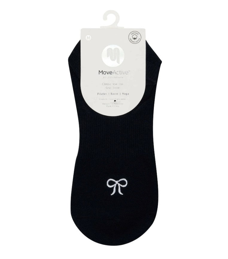 Classic Low Rise Grip Socks - Whimsy Bow Dark Navy