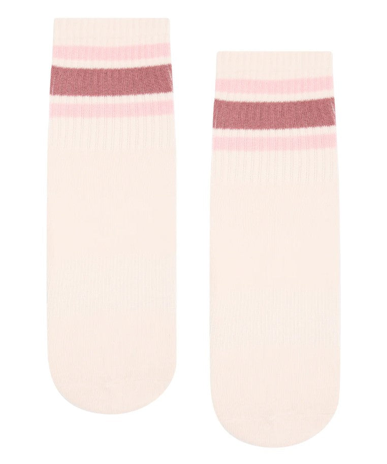 Crew Grip Socks - Ribbed Sporty Stripe Blush