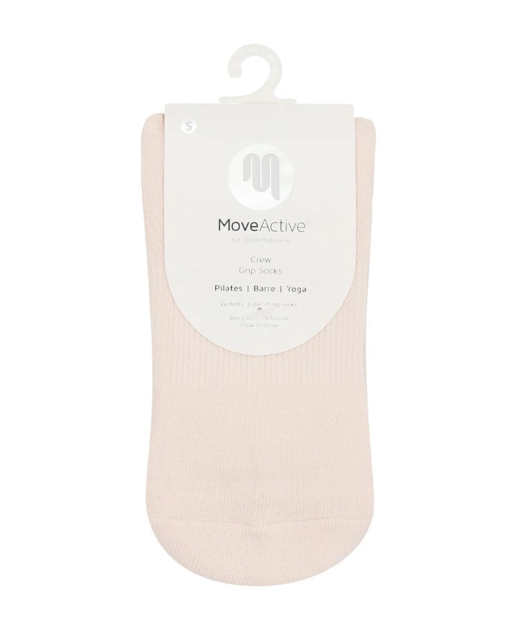 Crew Grip Socks - Ribbed Sporty Stripe Blush