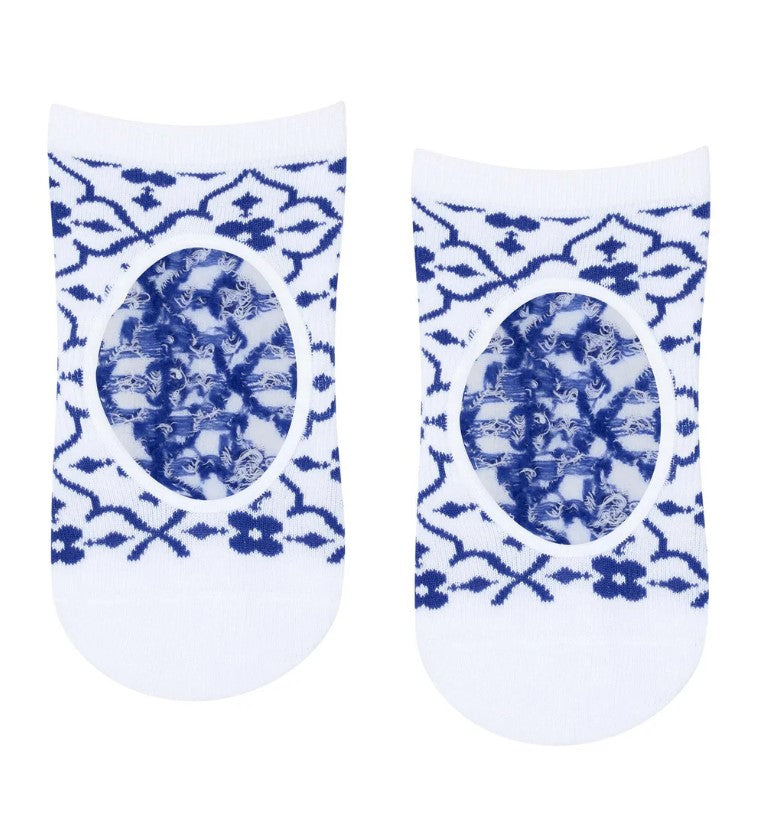 Slide On Grip Socks - Tuscan Tiles