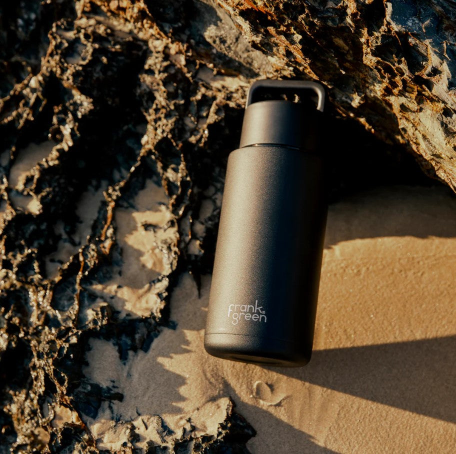 Ceramic Reusable Bottle With Grip Finish - Midnight
