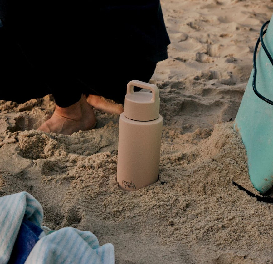 Ceramic Reusable Bottle With Grip Finish - Stone